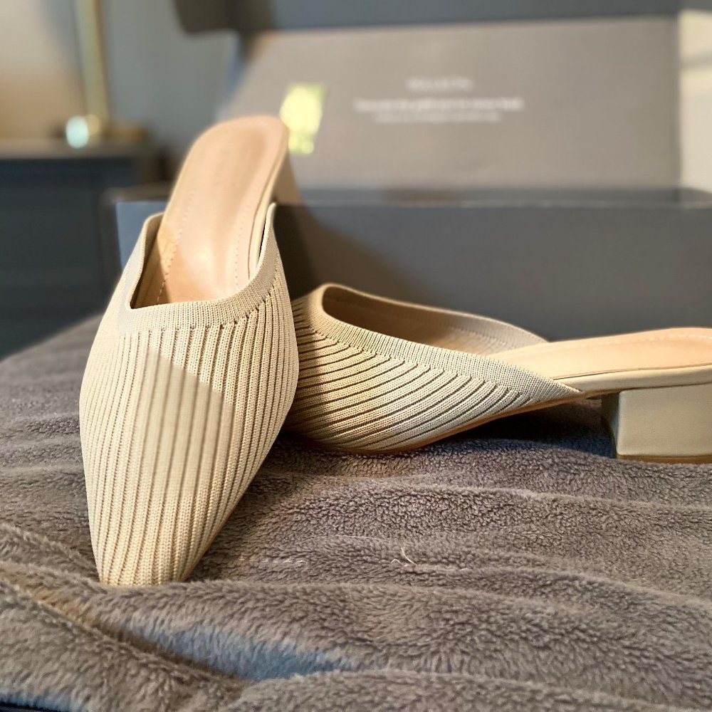 Mules, size 9, Cream colored